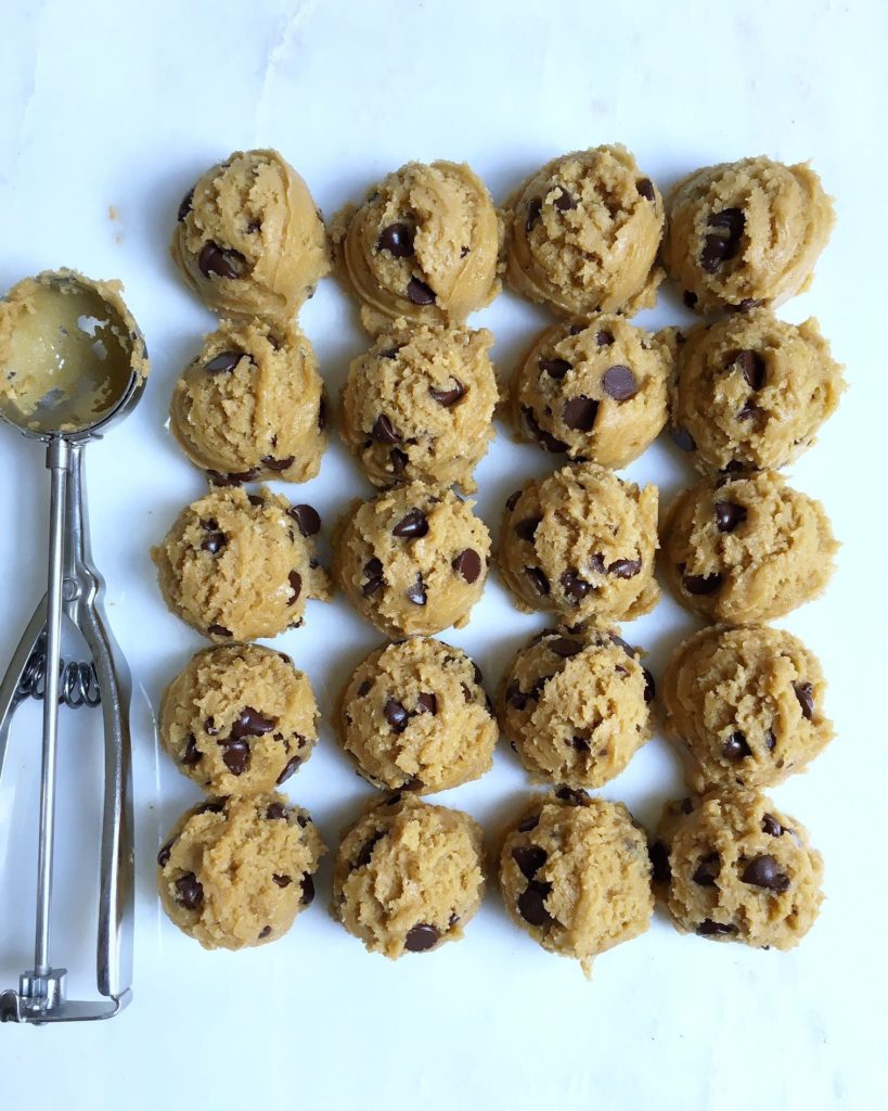 Chocolate Chip Scooped Cookie Dough Cookies, Recipe