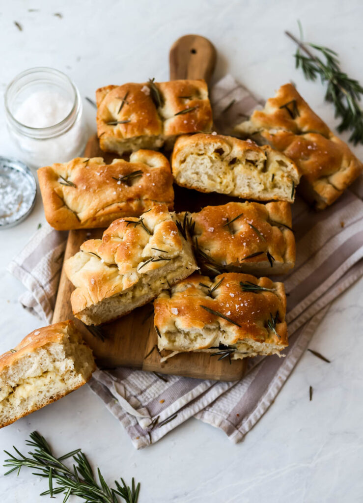 Cheesy Garlic Focaccia With Rosemary - Lion's Bread