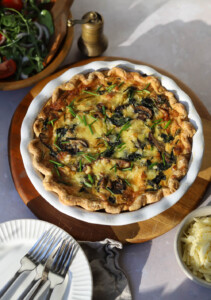 Garden Quiche with Mushrooms, Leek, and Cheddar - Lion's Bread